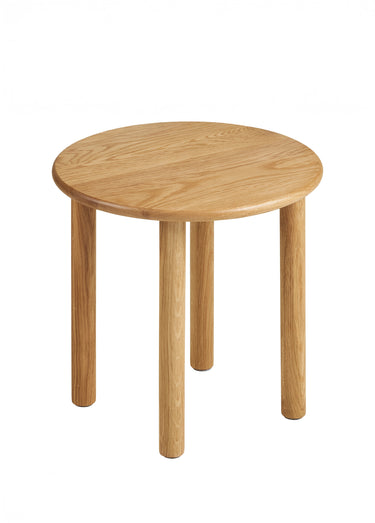 Table d'appoint ronde en chêne naturel Naturel