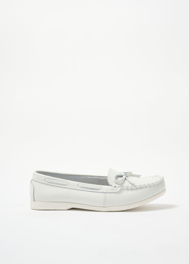 Mocassin bicolore en cuir esprit bateau Blanc