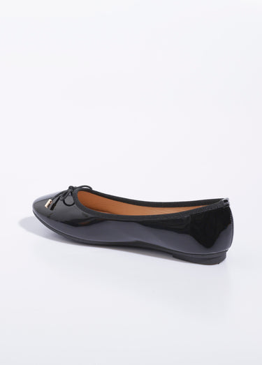 Ballerines plates vernies petit nœud Vernis Noir