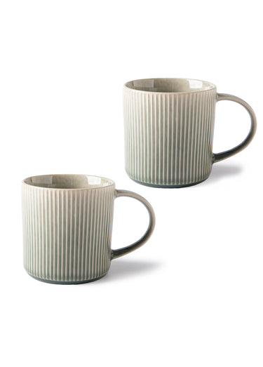 Set de 2 mugs en grès émaillé, Jade Vert