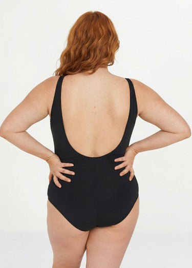 Maillot de bain 1 pièce décolleté V Noir