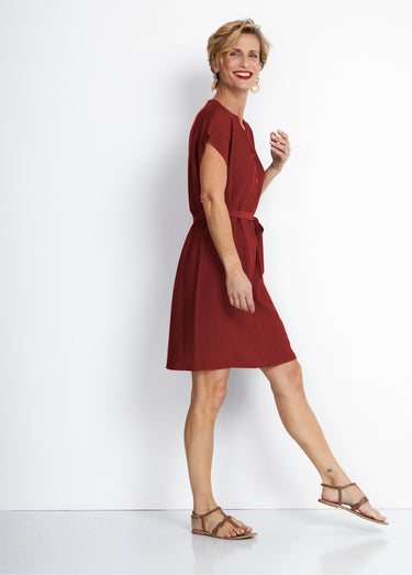 Robe-housse courte manches kimono Terracotta