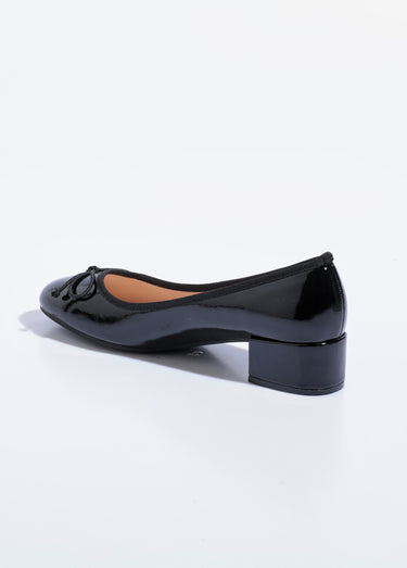 Escarpins ballerines à talon vernies chic Vernis Noir