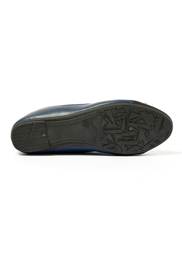 Ballerines bout rapporté et petit nœud Marine