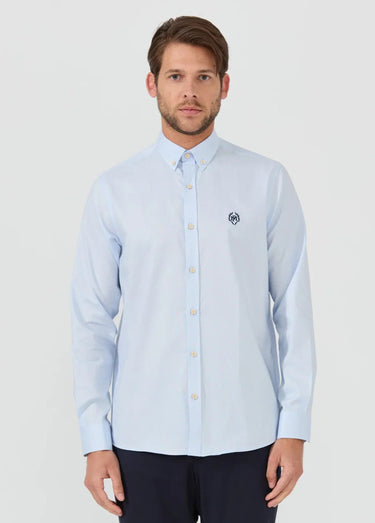 Chemise chic avec col américain Bleu Tendre