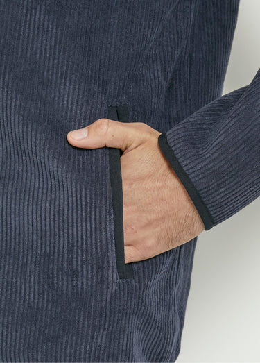 Veste chaude en velours col montant Marine