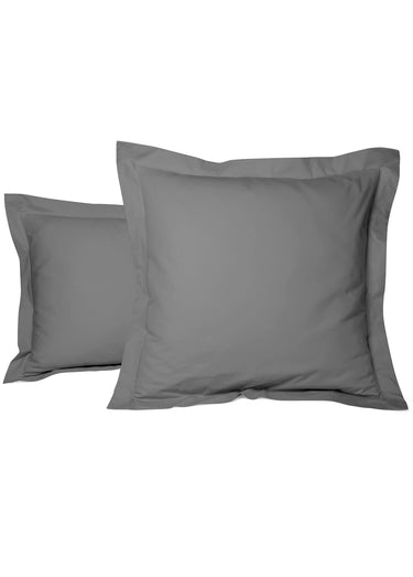 Taie d'oreiller unie percale de coton Gris