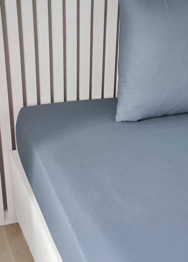 Drap-housse coton uni Denim
