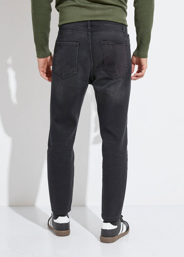 Jean 5 poches foncé, coupe tendance Noir