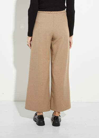 Pantalon tailleur fluide élastiqué Beige
