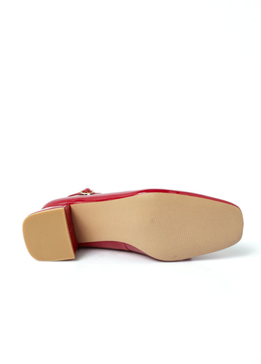 Escarpins vernis avec bride cheville Rouge