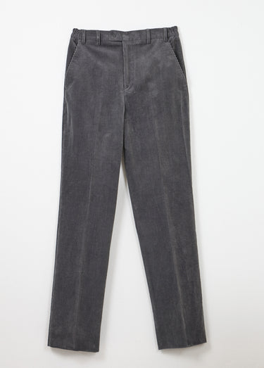 Pantalon droit ceinture élastiquée confort Velours Gris