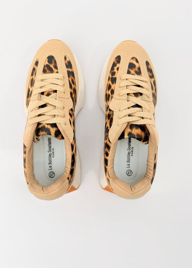 Baskets style joggers multi empiècements Leopard