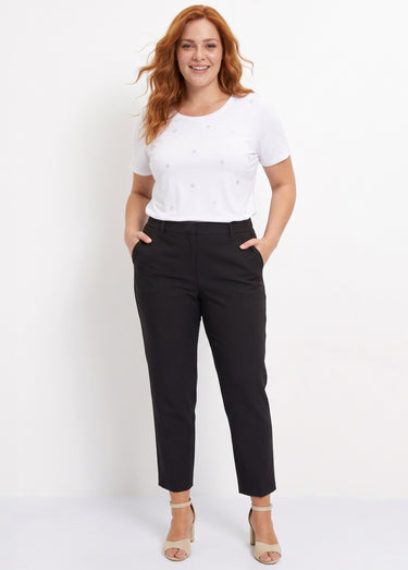 T-shirt strass manches courtes Blanc