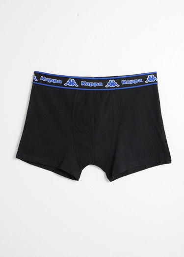 Boxer ceinture logo vif Noir/Bleu