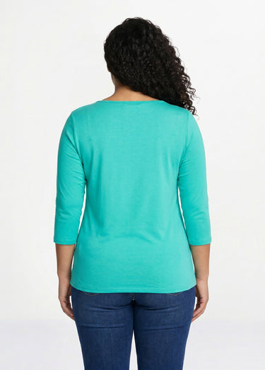 T-shirt manches 3/4 clouté fantaisie Vert