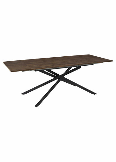 Table à manger extensible en bois foncé Marron/Noir