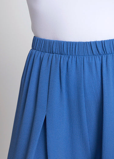 Jupe-pantalon taille élastiquée ample Uni Bleu
