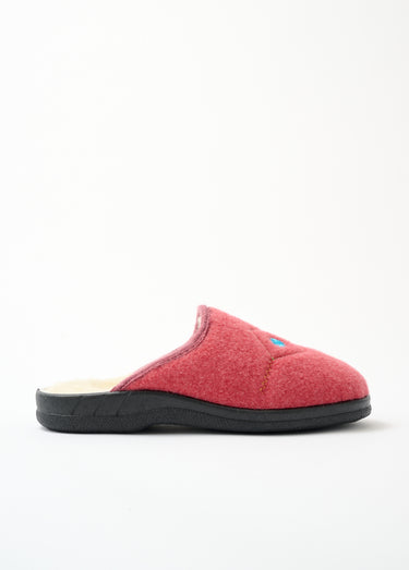 Chaussons mules largeur confort brodés fourrés Bois De Rose