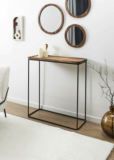 Console design en bois d'acacia Marron/Noir