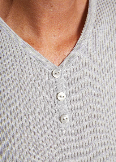 Pull encolure tunisienne avec laine mérinos Gris Chine