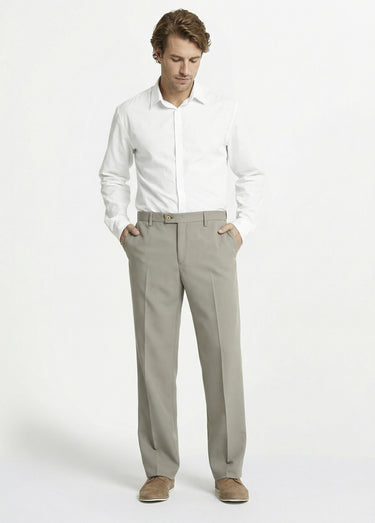 Pantalon ceinture ajustable invisible polyester Beige Fonce