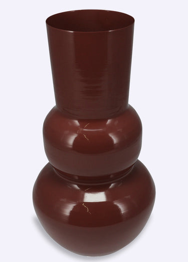 Vase déco arrondi en métal brillant Terracota