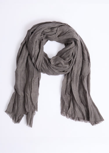 Foulard type chèche avec petites franges Gris