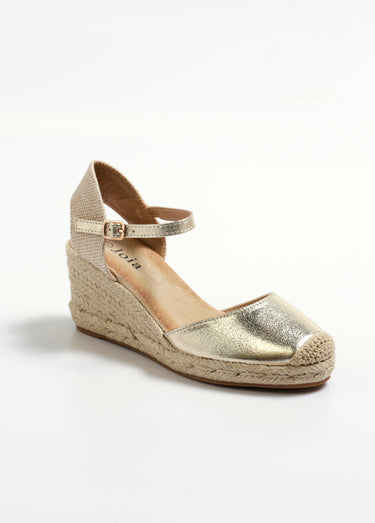 Espadrilles compensées semelle corde Dore