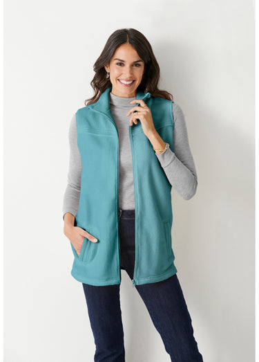 Blouson zippé sans manches polaire Vert Menthe
