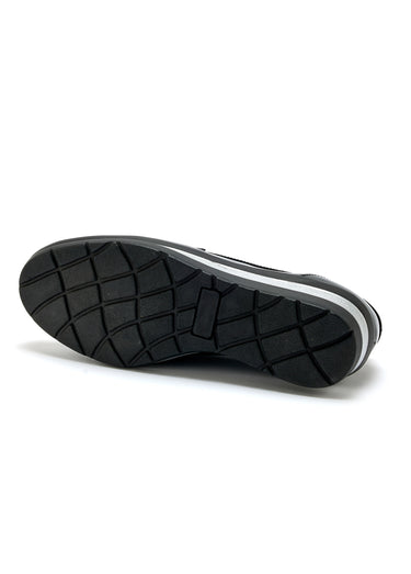 Mocassins métallisés semelle compensée Vernis Noir
