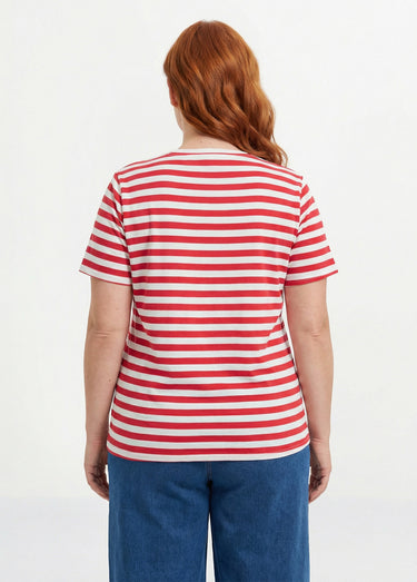 T-shirt jersey rayé façon marinière Raye Rouge