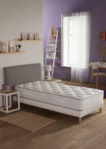 Matelas ferme à ressorts 7 zones, haut. 24cm Blanc