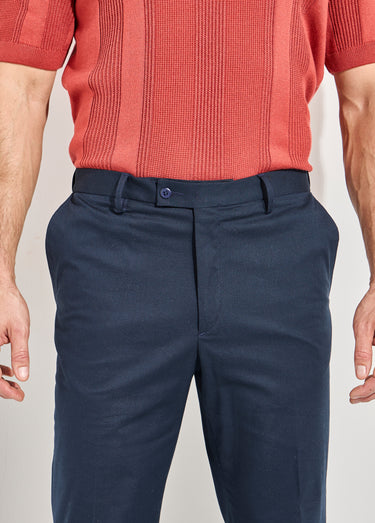 Pantalon ceinture ajustable invisible polycoton Marine