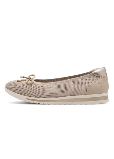 Ballerines compensées en maille mesh Beige