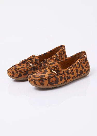 Mocassins en suédine avec œillets métal Leopard