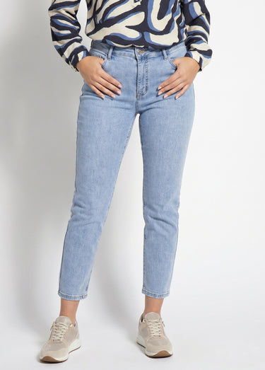Jean mom en denim, spécial GRANDE TAILLE Denim Clair