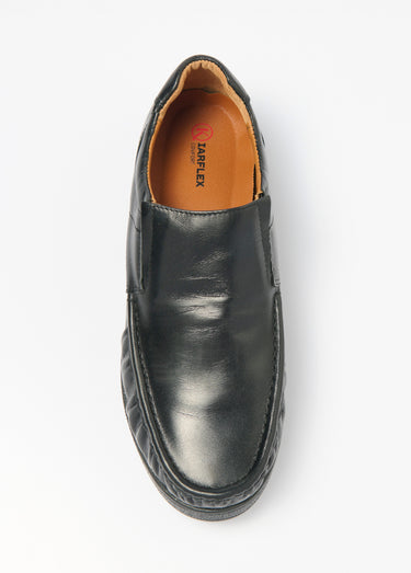 Mocassins élastiqués cuir semelle amovible Noir