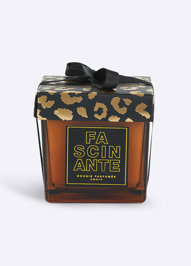 Bougie parfumée verre teinté à message Marron