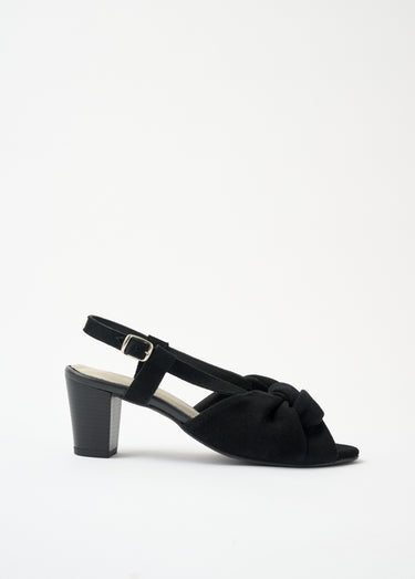 Sandales ouvertes fines brides à talons cuir Noir