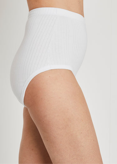 Culottes taille haute côtelée - lot de 2 Blanc Lotde 2