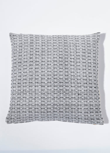 Housse coussin tissée 50x50cm, rectangles Blanc / Noir