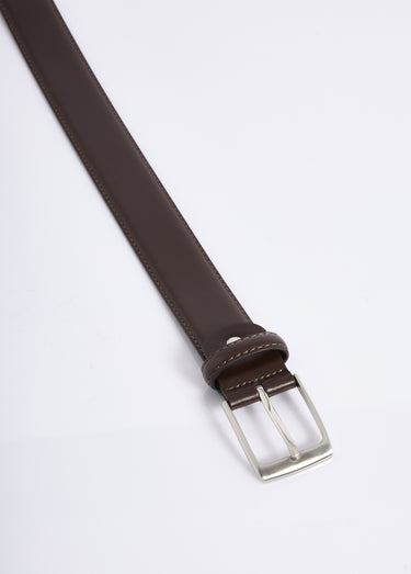 Ceinture en simili cuir, boucle métal Marron