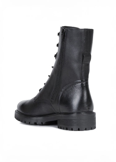 Boots montantes à lacets semelle crantée Noir