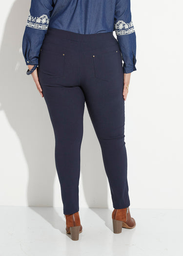 Pantalon extensible taille élastiquée Marine
