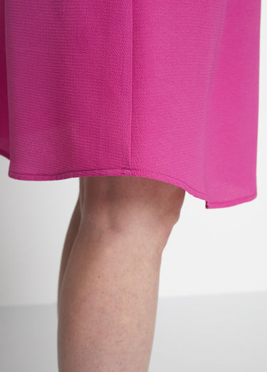 Robe courte droite taille élastiquée Uni Fuchsia