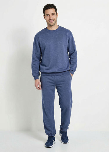 Sweat molleton col rond Bleu Grise