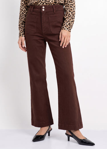 Jean flare taille haute, spécial PETITE Bordeaux