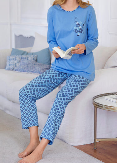 Haut de pyjama manches longues Indigo