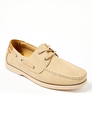 Chaussures bateau cuir Beige